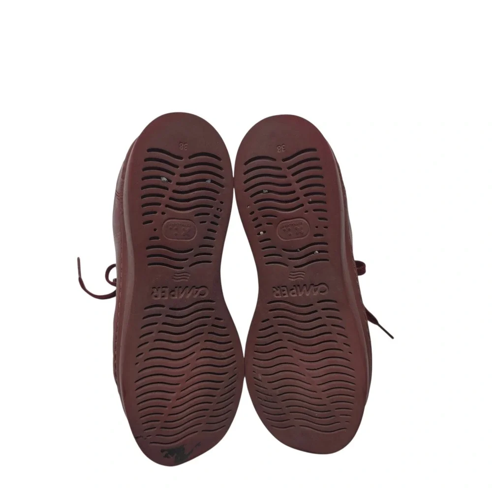 Camper Runner Four Sneakers Women 38 Burgundy Leather Lace Up Comfort Shoes